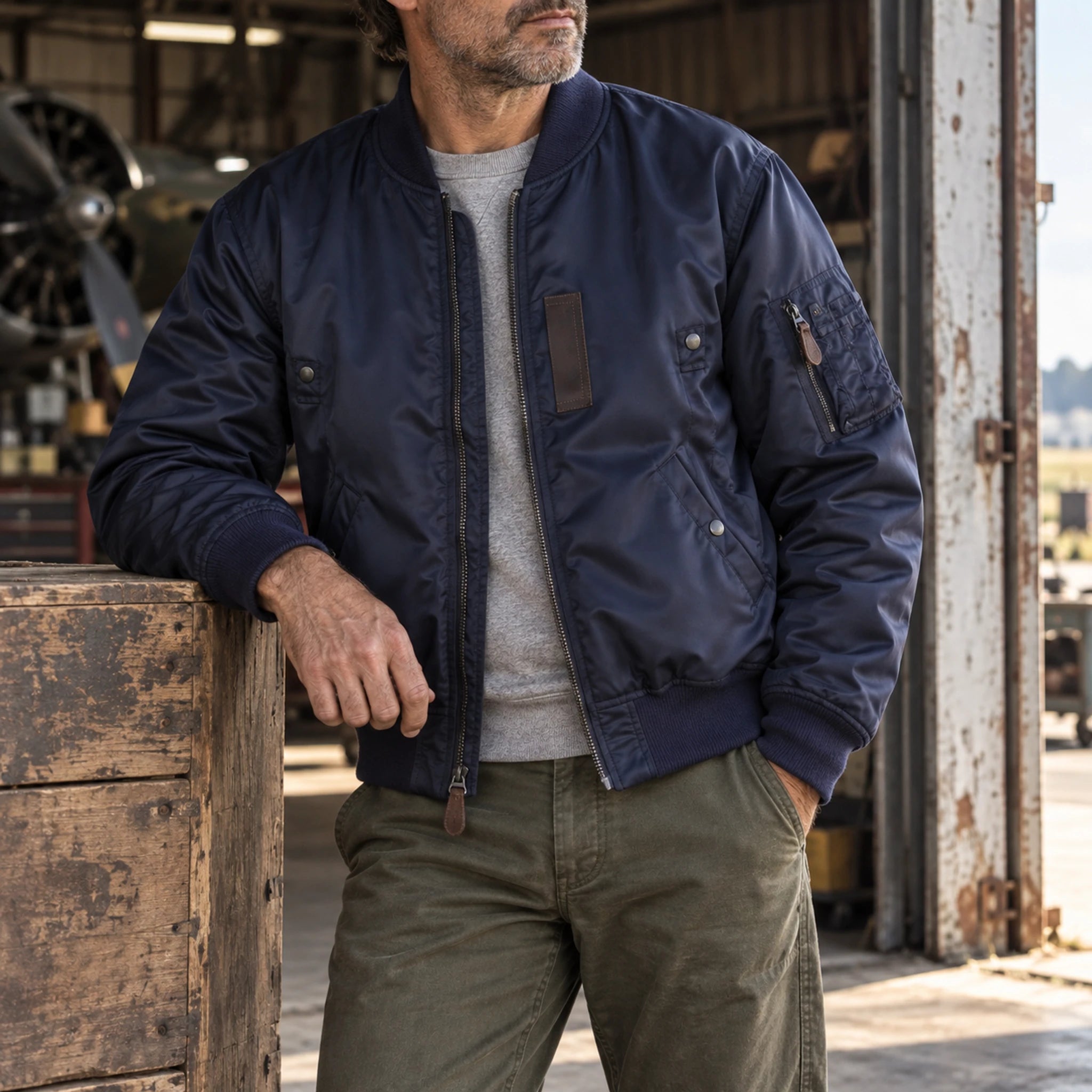 1950s Heritage MA-1 Bomber Jacket – Wool-Blend Lined Nylon