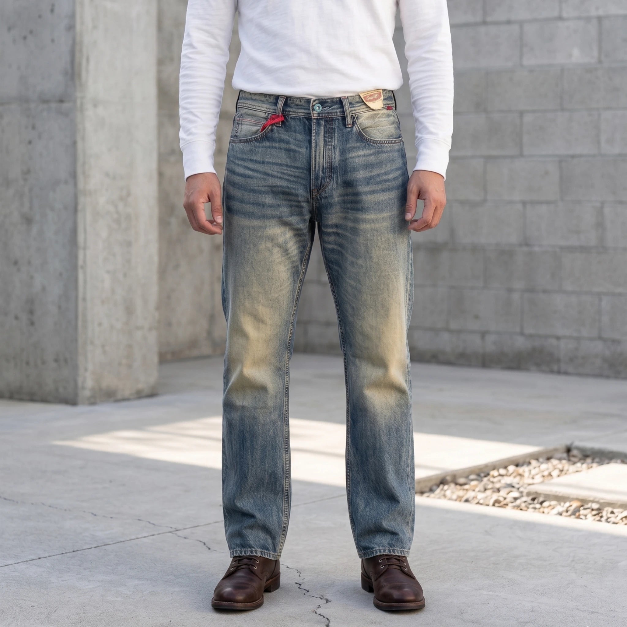 11oz Mud-Dyed Vintage Blue Selvedge Straight Jeans – Redline Gentry