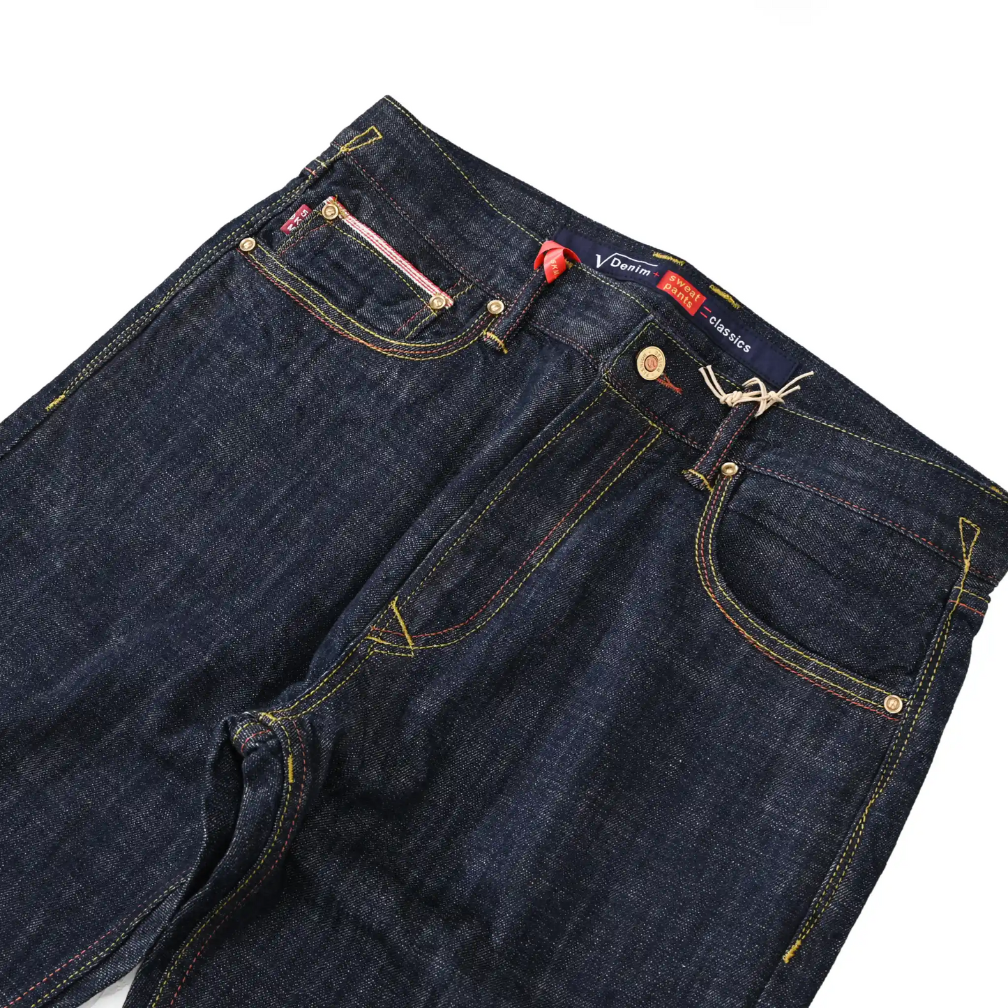 18oz Dunkelblaue Selvedge Straight Jeans mit Vintage-Waschung