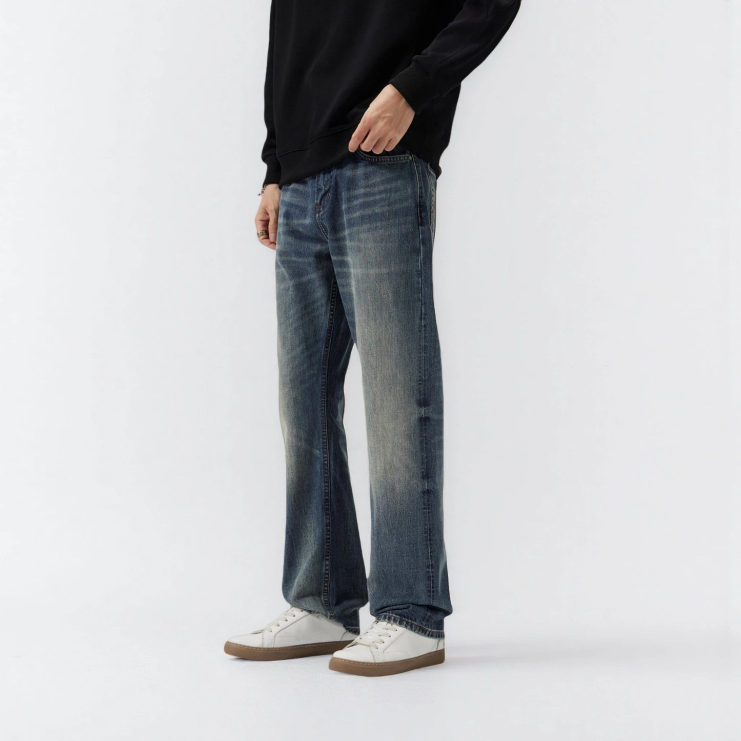 13oz Rainbow Core Dark Indigo Washed Selvedge Relaxed Straight Jeans