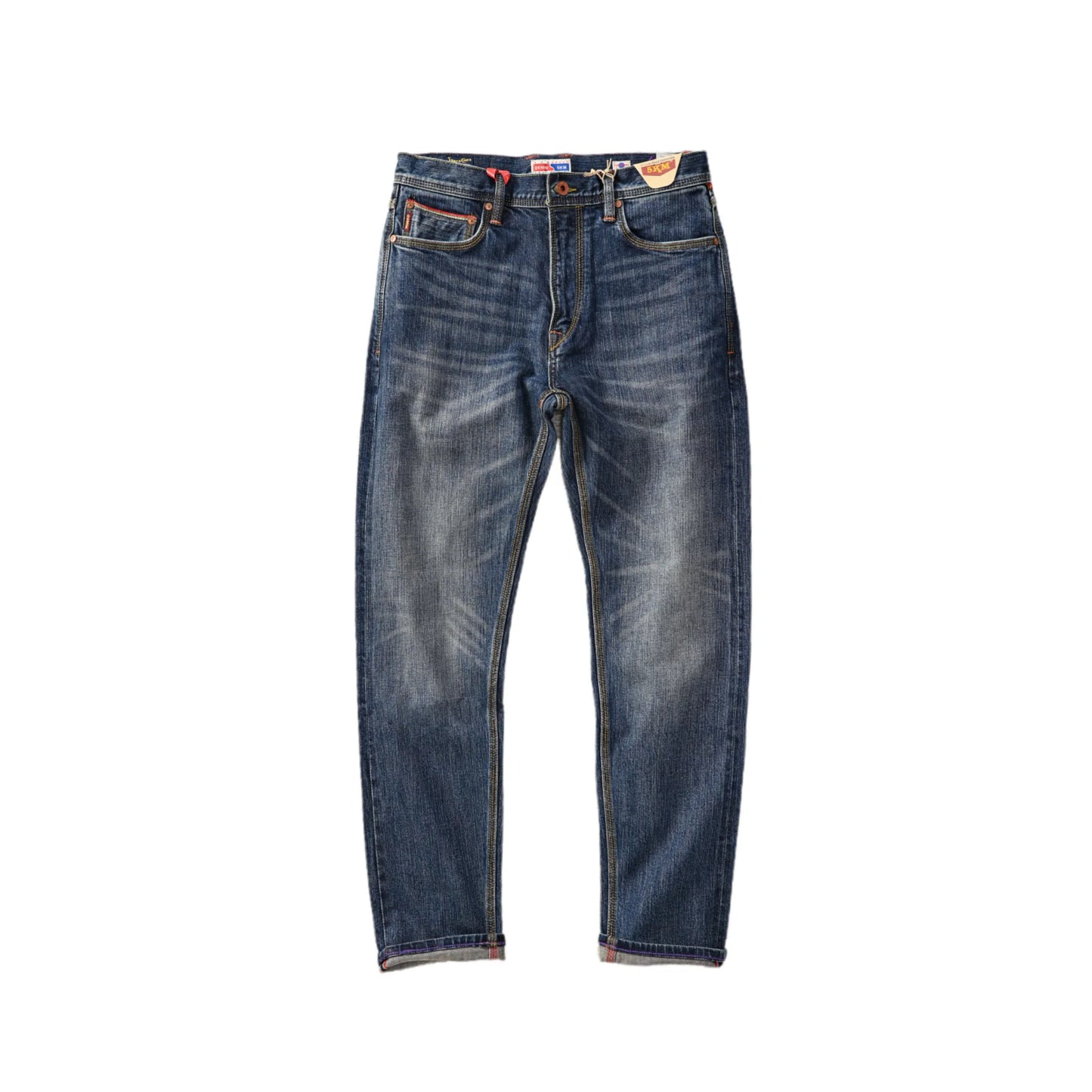 14oz Selvedge Slim Straight Jeans Vintage Classic Blue