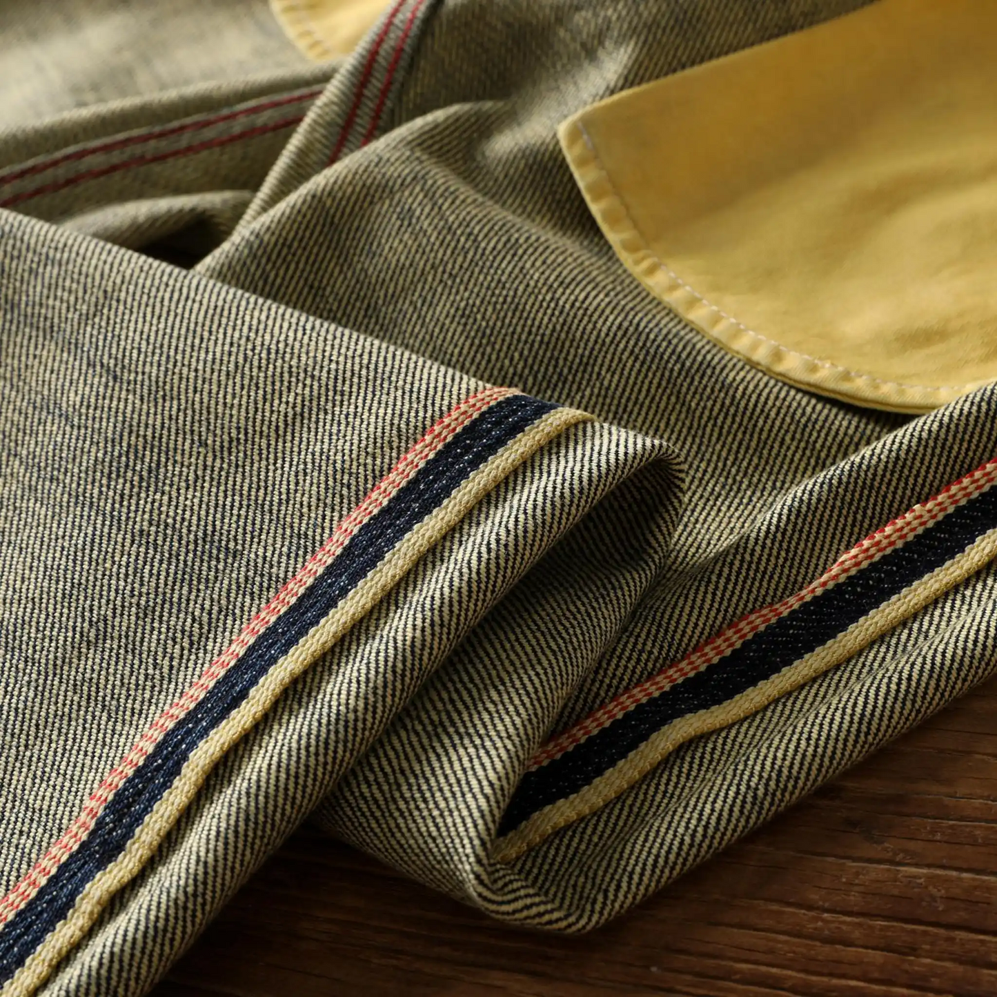 18oz Dunkelblaue Selvedge Straight Jeans mit Vintage-Waschung