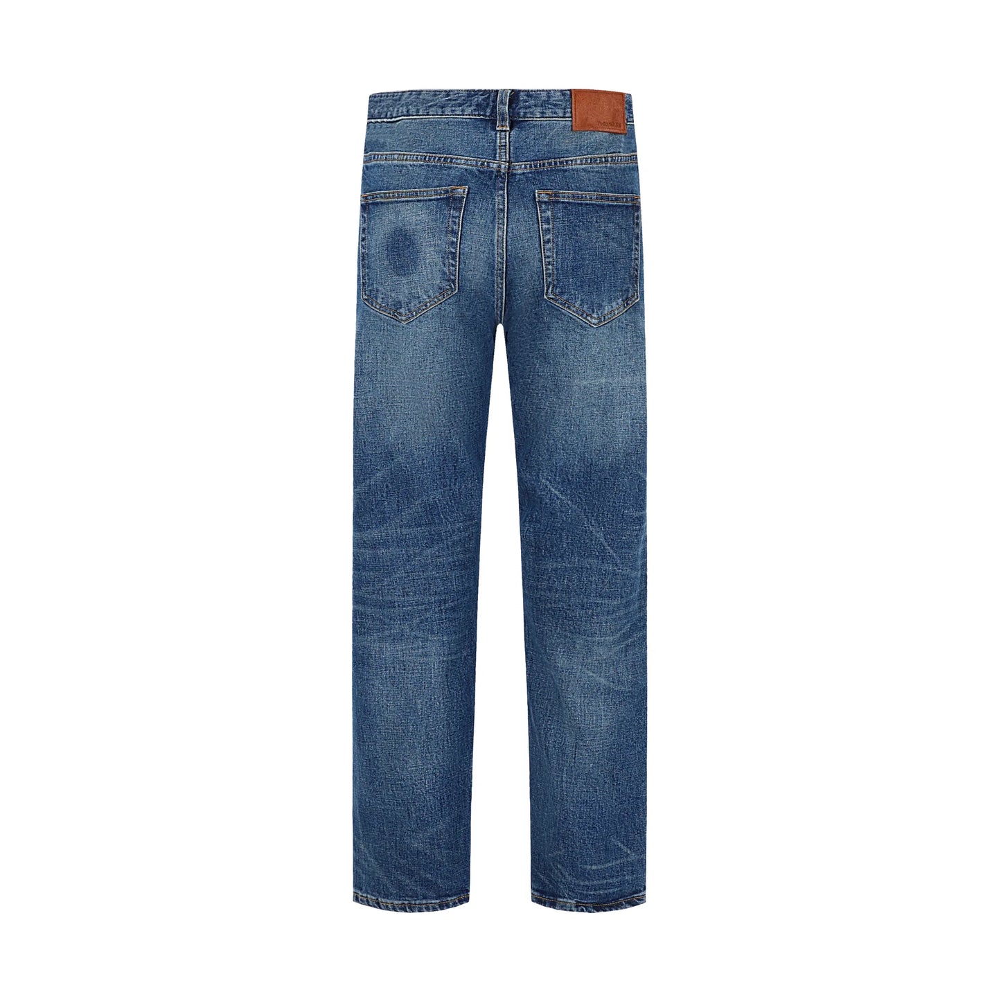 Dunkelblau verwaschene Slim-Fit Selvedge-Jeans | Dunkle Waschung