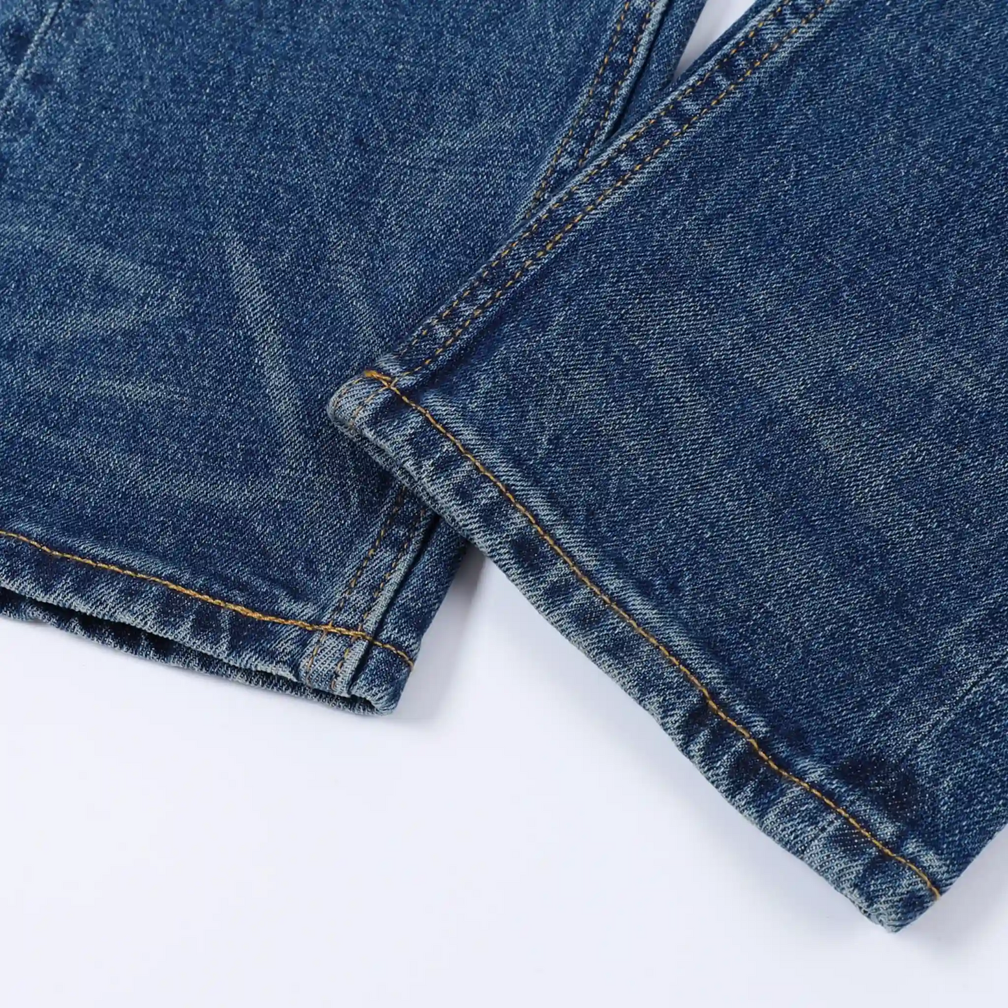 Dunkelblau verwaschene Slim-Fit Selvedge-Jeans | Dunkle Waschung