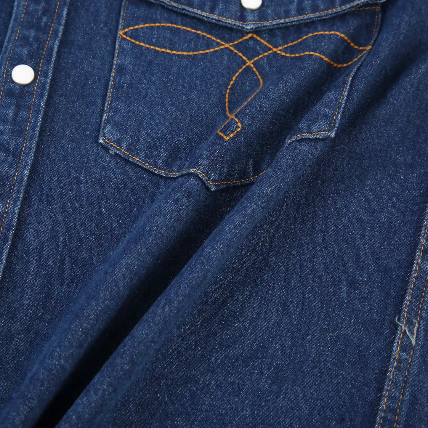Men's Heritage Western Denim Shirt With Pocket Stitching