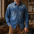 Chemise en denim western classique légère de 7 oz