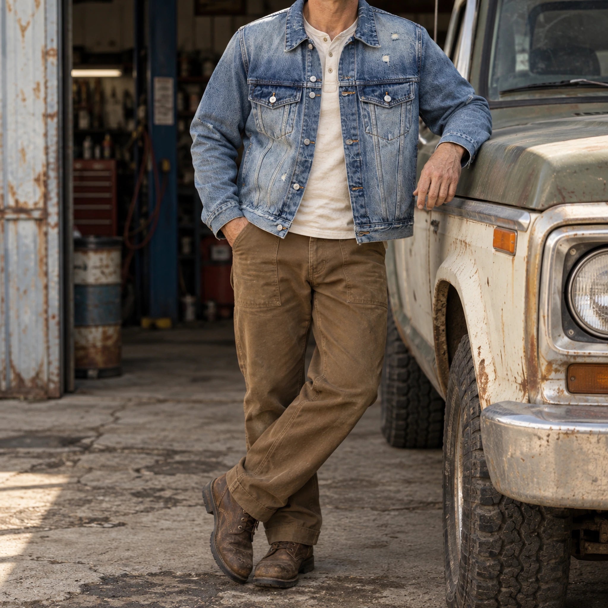 Veste en jean bleu délavé classique 14 oz, type III