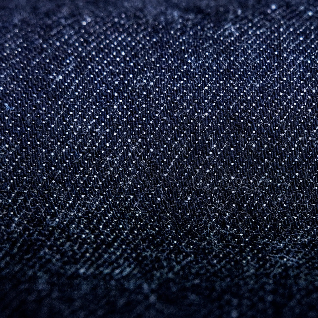 Jean slim droit bleu clair 14 oz à lisière indigo délavée