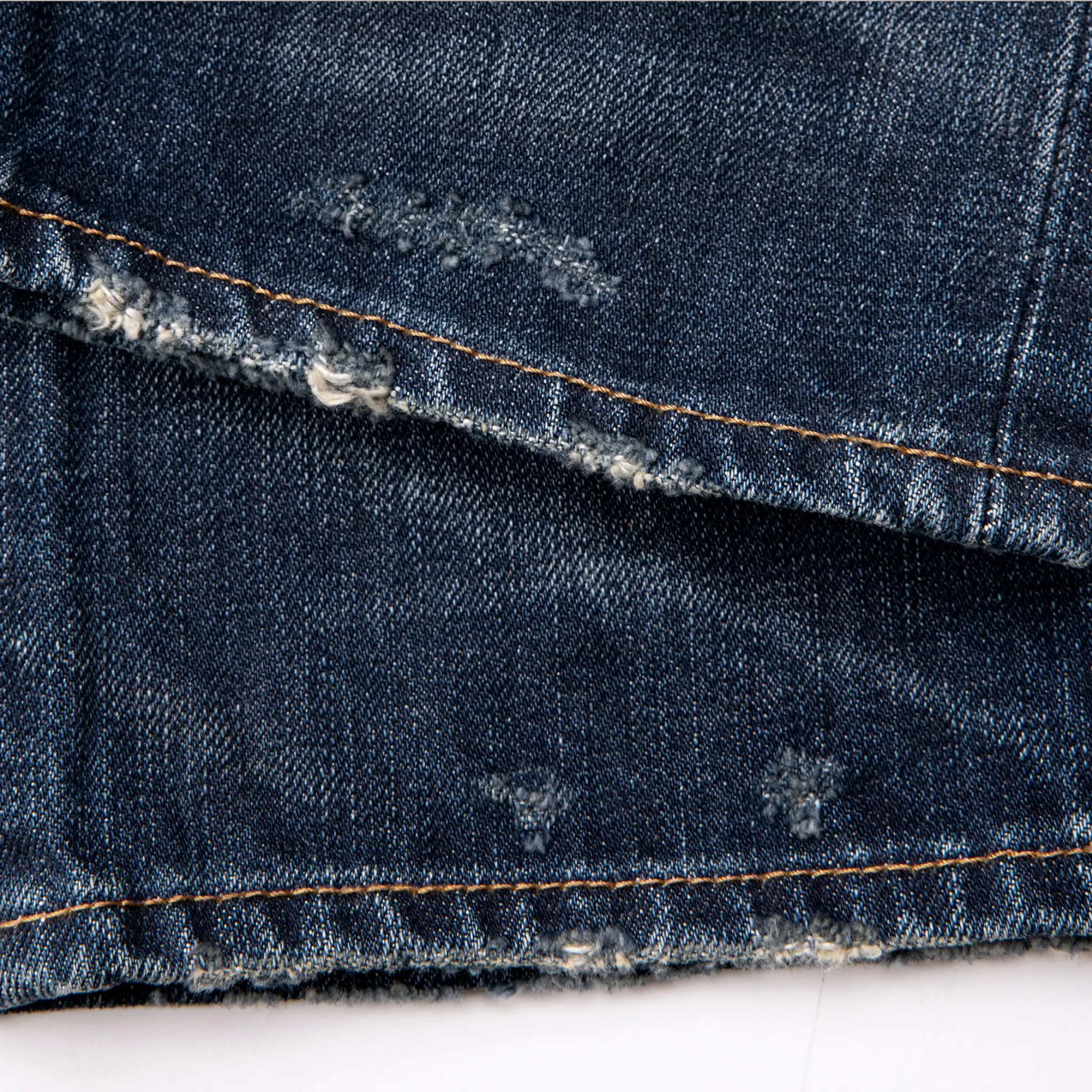 16oz Slim Tapered Orange Line Selvedge Jeans - Dark Blue