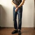16oz Slim Tapered Orange Line Selvedge Jeans - Dark Blue