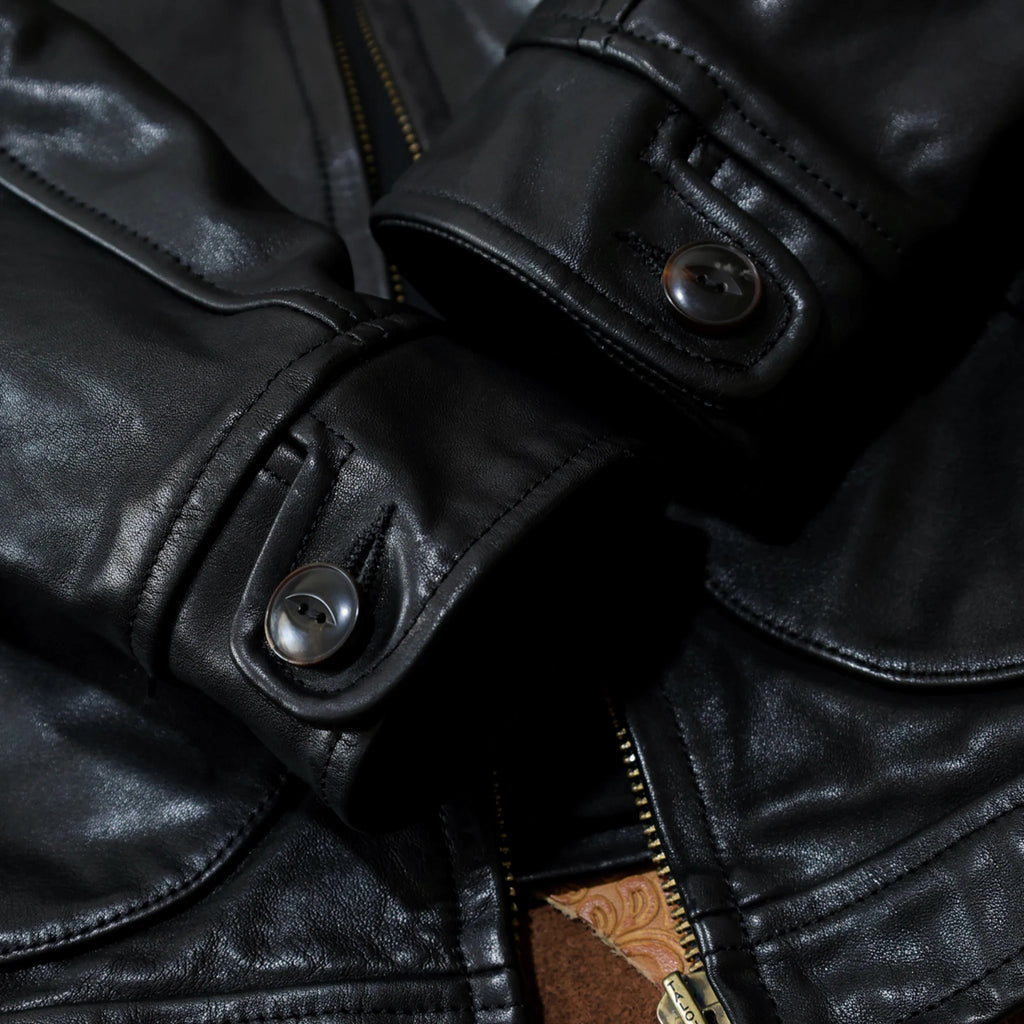 1.5mm Full-Grain Vegetable-Tanned Leather Jacket — Slim Fit