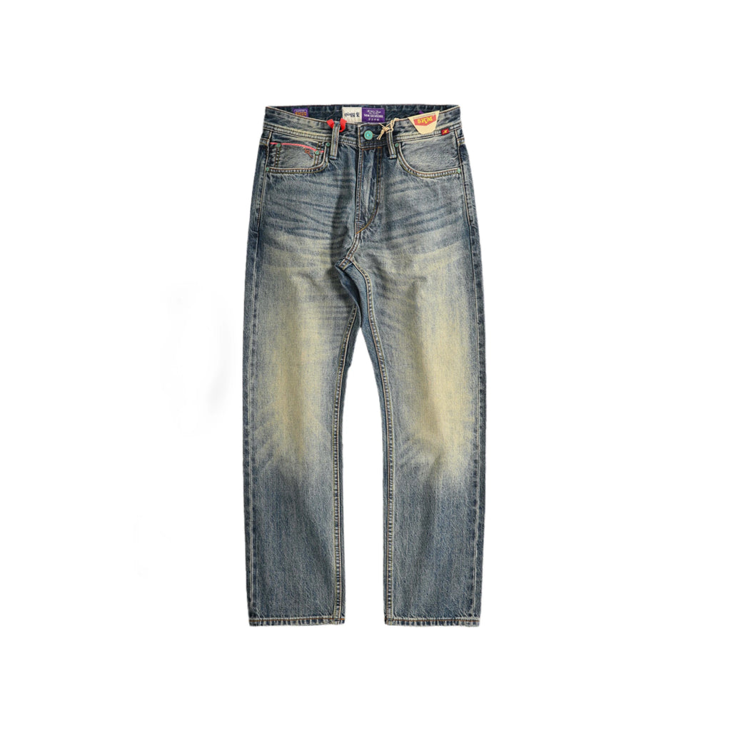 11oz Mud-Dyed Vintage Blue Selvedge Straight Jeans