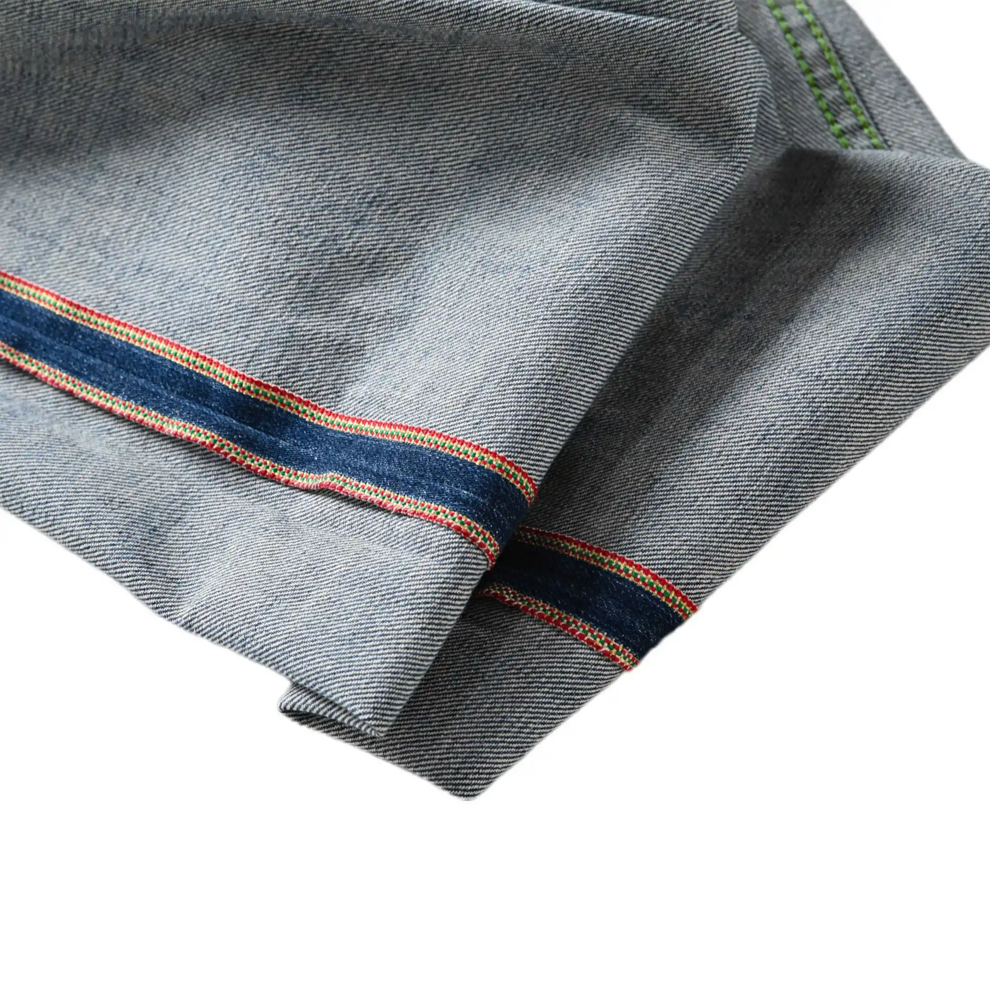 Vintage Blaue Slim Straight Fit Selvedge Jeans mit verblasster Waschung