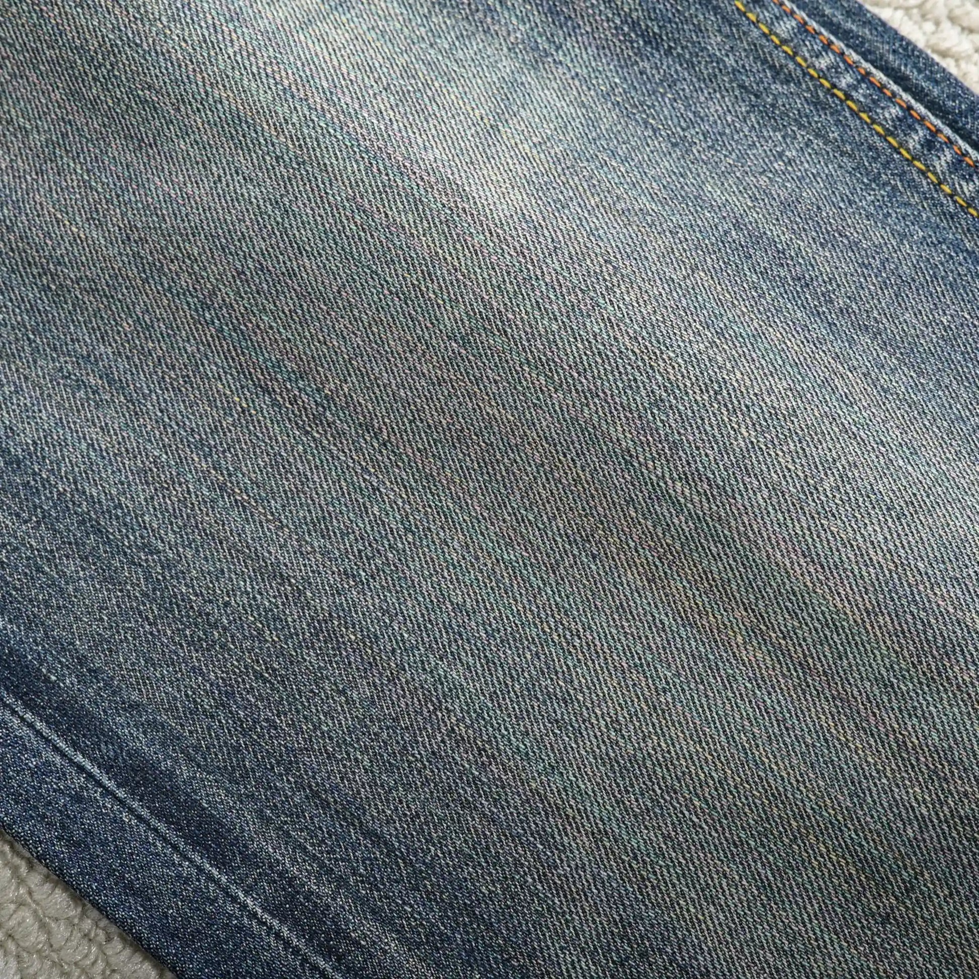 Vintage Blaue Slim Straight Fit Selvedge Jeans mit verblasster Waschung
