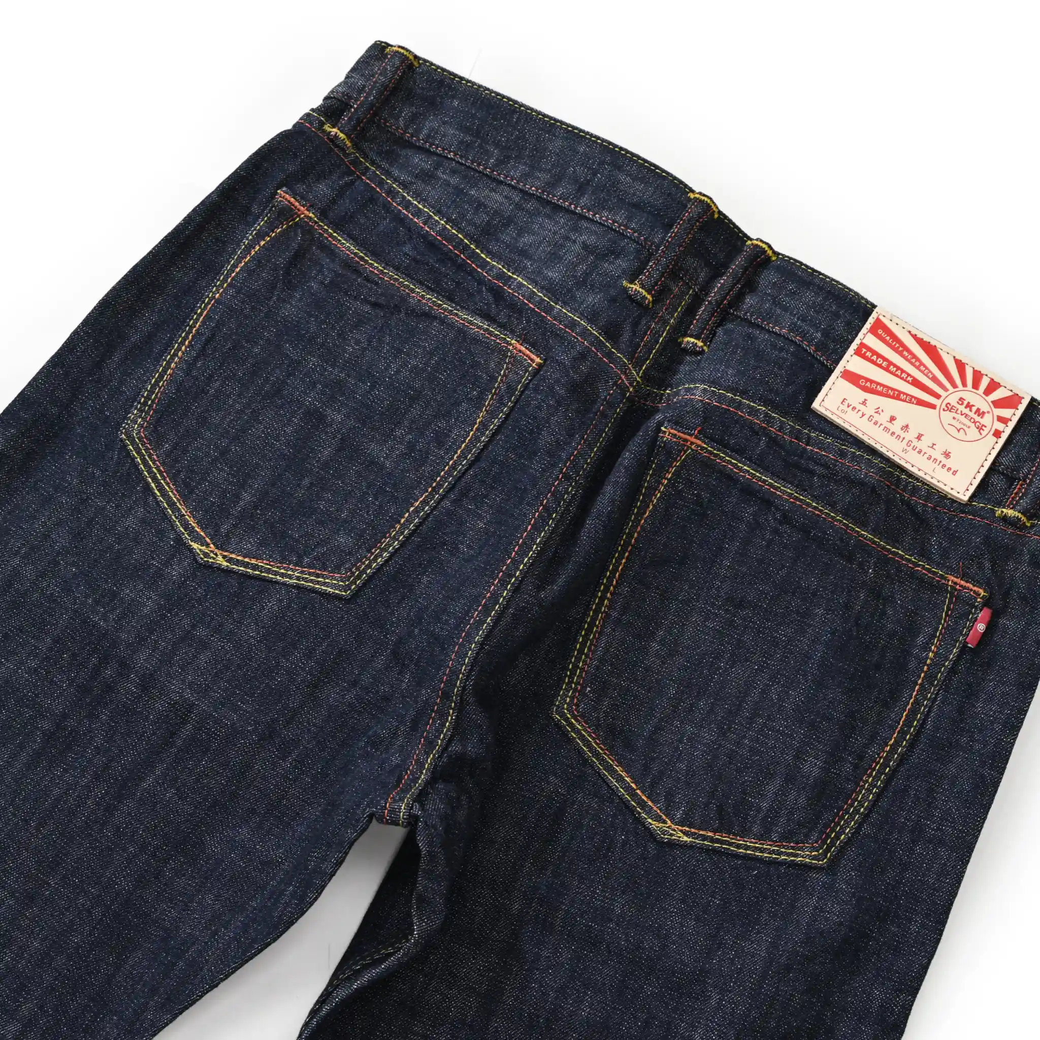 11oz Dunkelblaue Selvedge Straight Jeans mit Vintage-Waschung
