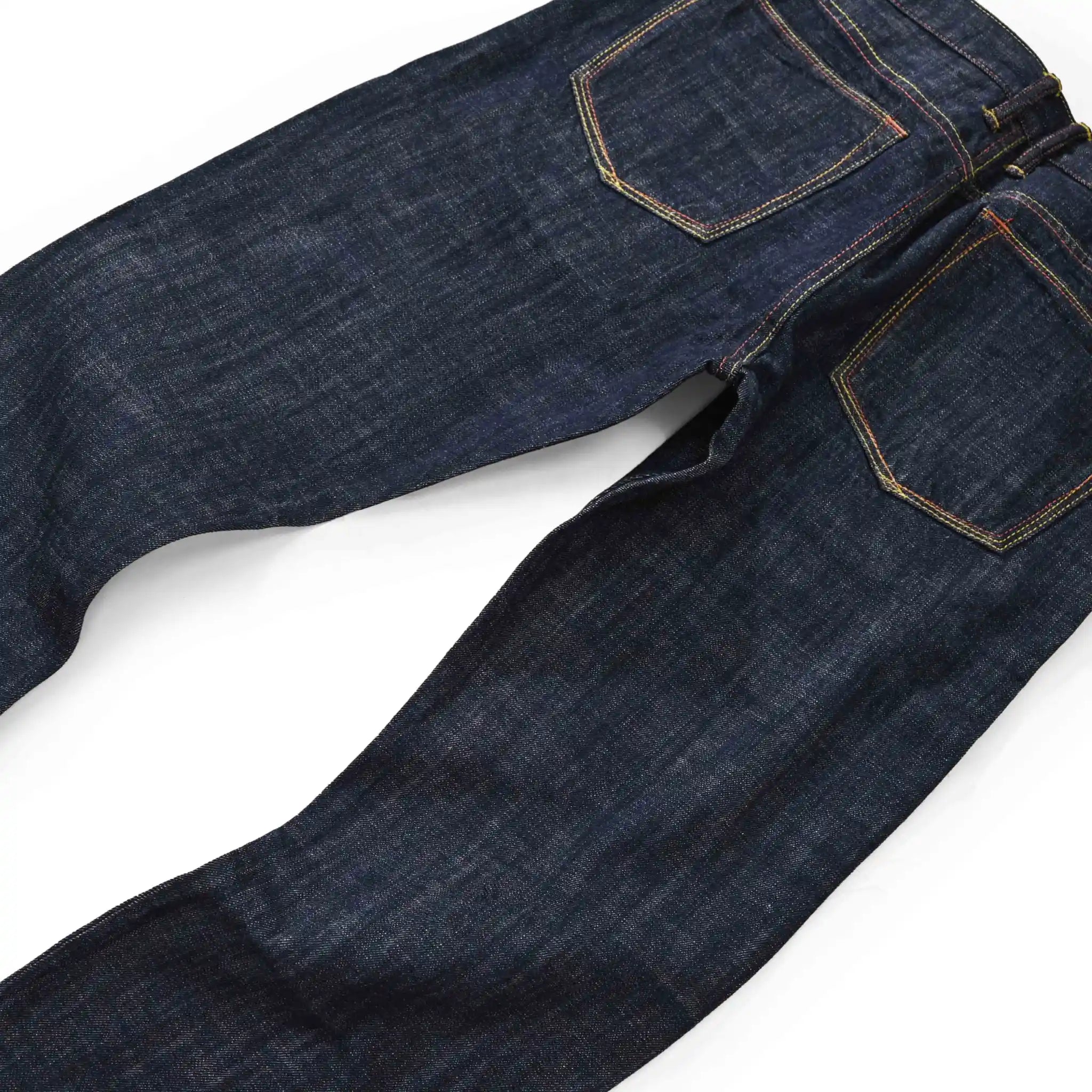 11oz Dunkelblaue Selvedge Straight Jeans mit Vintage-Waschung