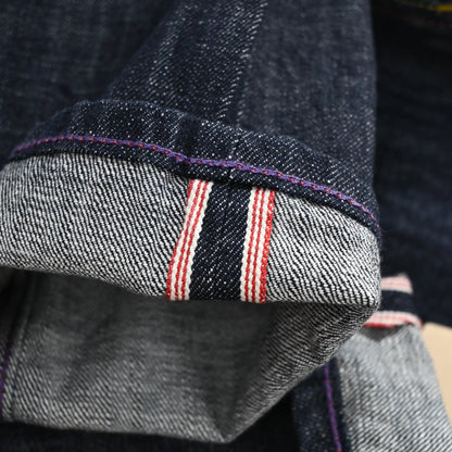 18oz Dunkelblaue Selvedge Straight Jeans mit Vintage-Waschung