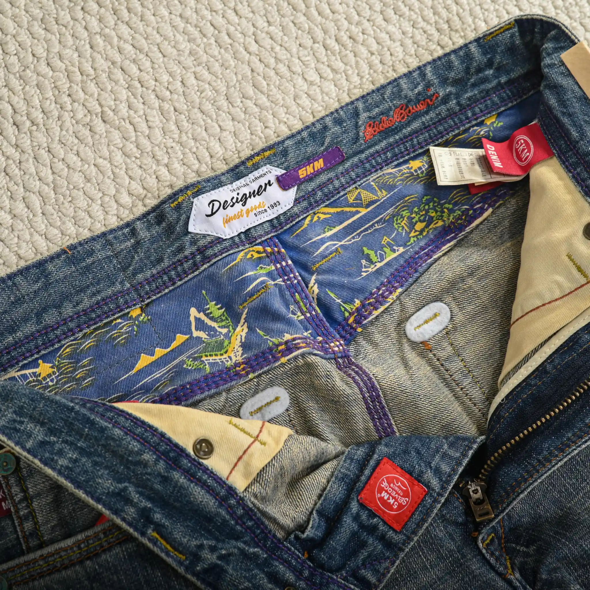 12oz Straight Leg Light Wash Selvedge Denim Jeans