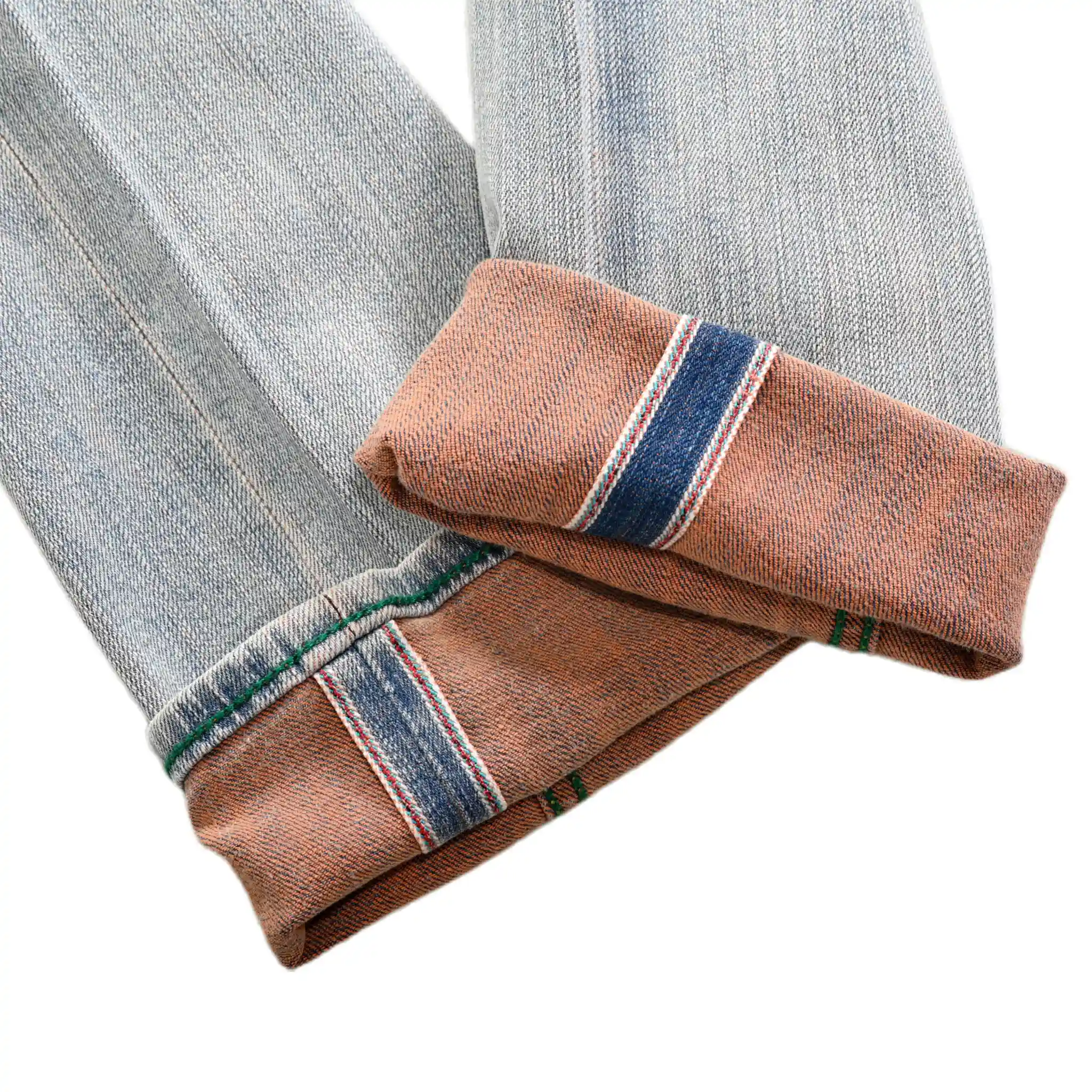 13oz Rope Dyed Orange Weft Selvedge Slim Tapered Jeans