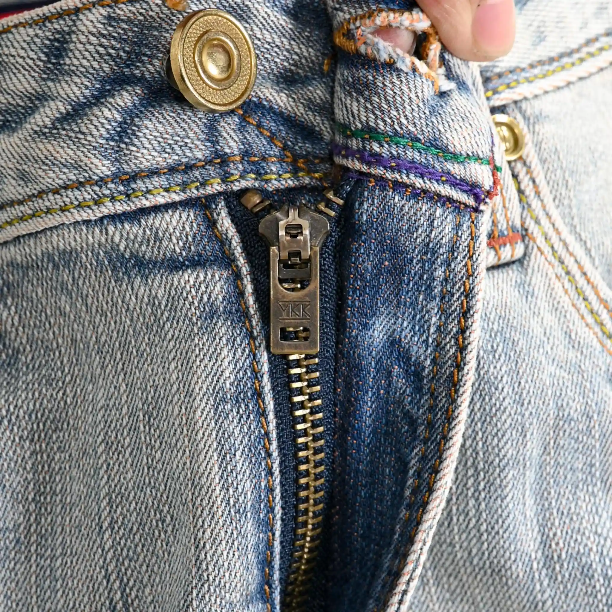 13oz Rope Dyed Orange Weft Selvedge Slim Tapered Jeans