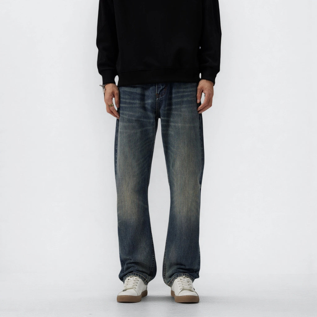 13oz Rainbow Core Dark Indigo Washed Selvedge Straight Jeans