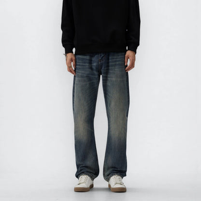 13oz Rainbow Core Dark Indigo Washed Selvedge Relaxed Straight Jeans