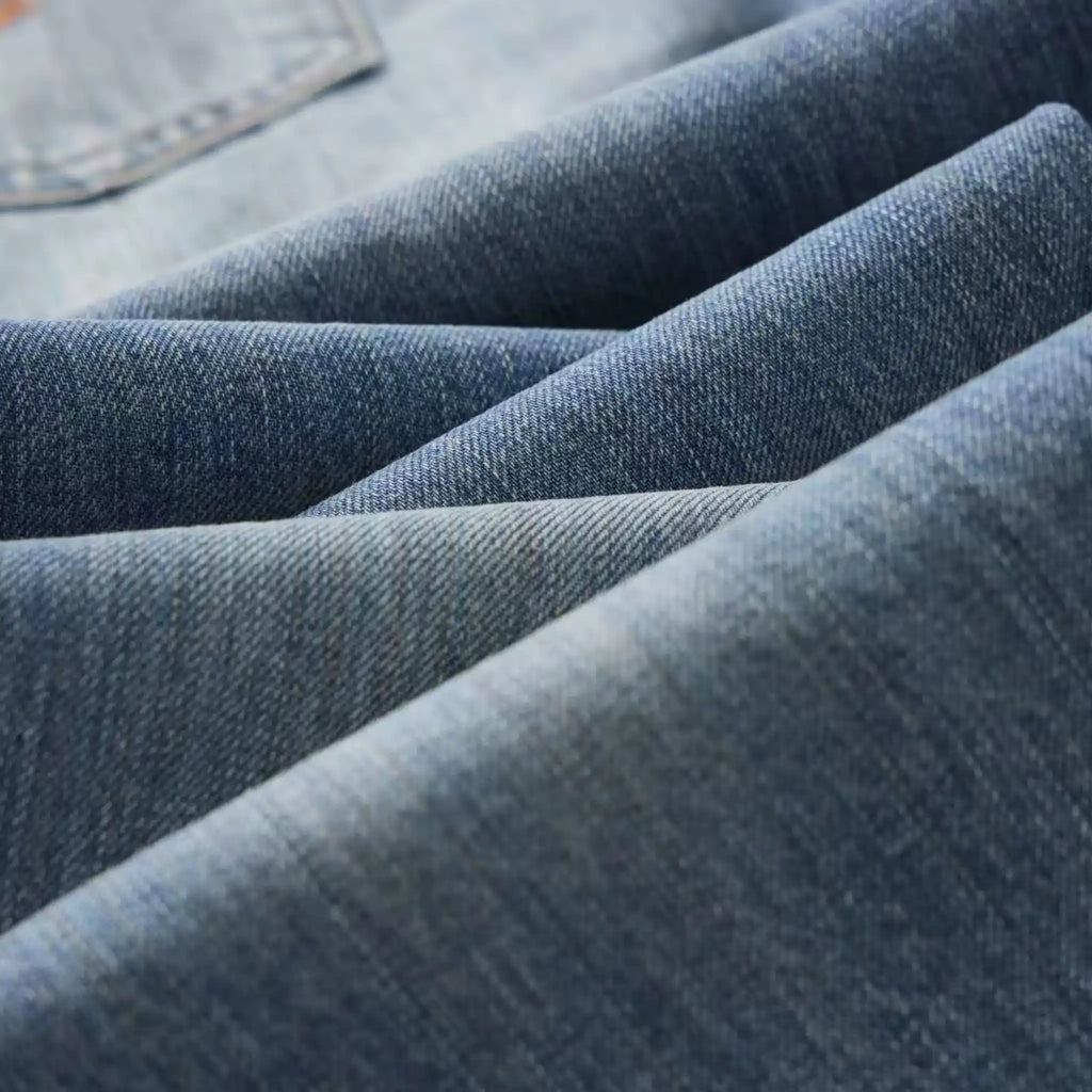 13oz Rainbow Core Light Blue Washed Selvedge Straight Jeans