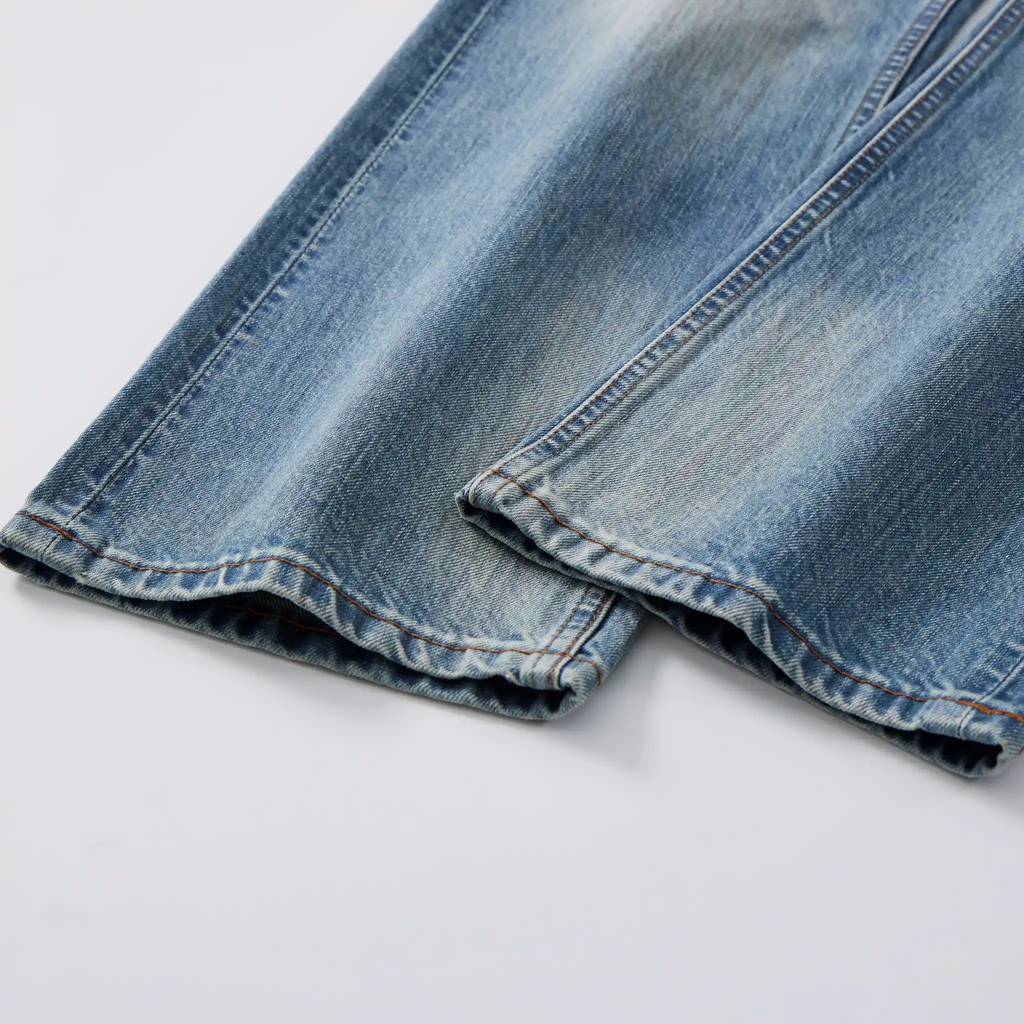 13oz Rainbow Core Light Blue Washed Selvedge Straight Jeans