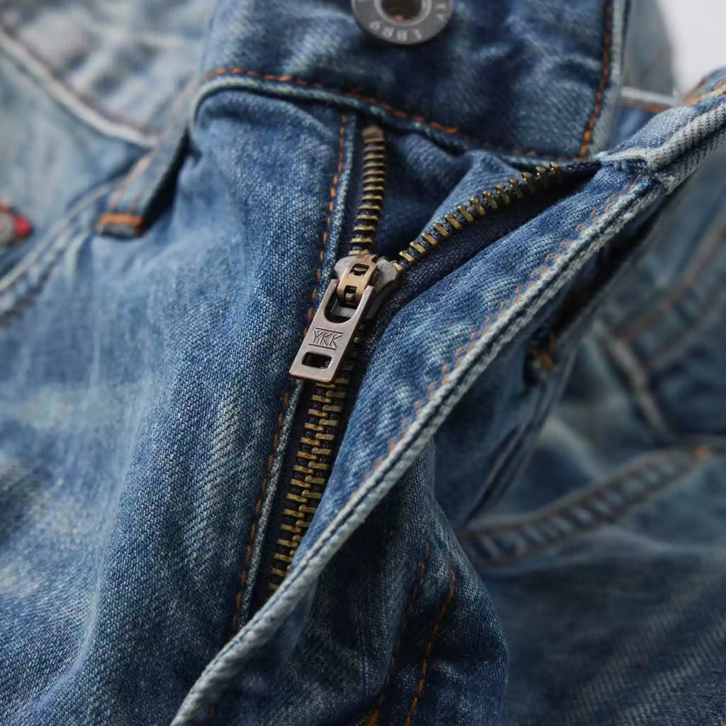 13oz Rainbow Core Light Blue Washed Selvedge Straight Jeans