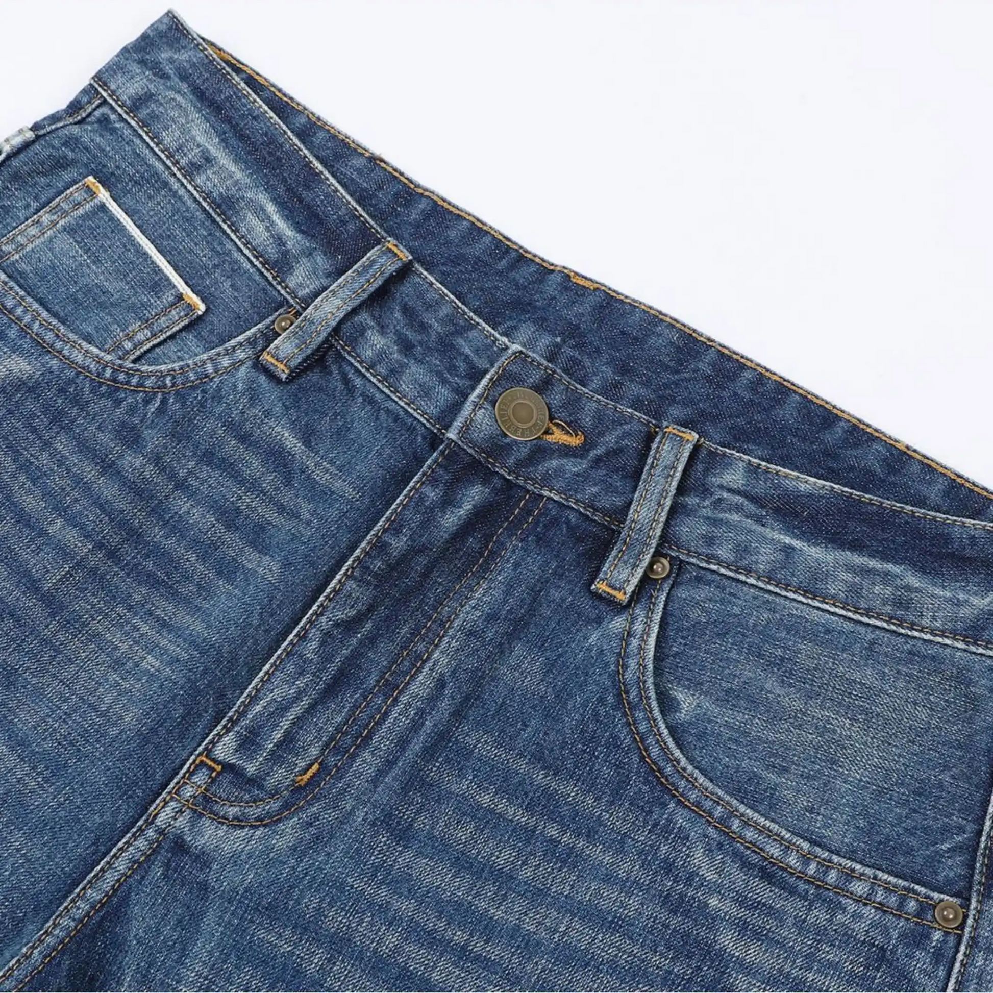 14oz Classic Blue Vintage Wash Bootcut Selvedge Jeans