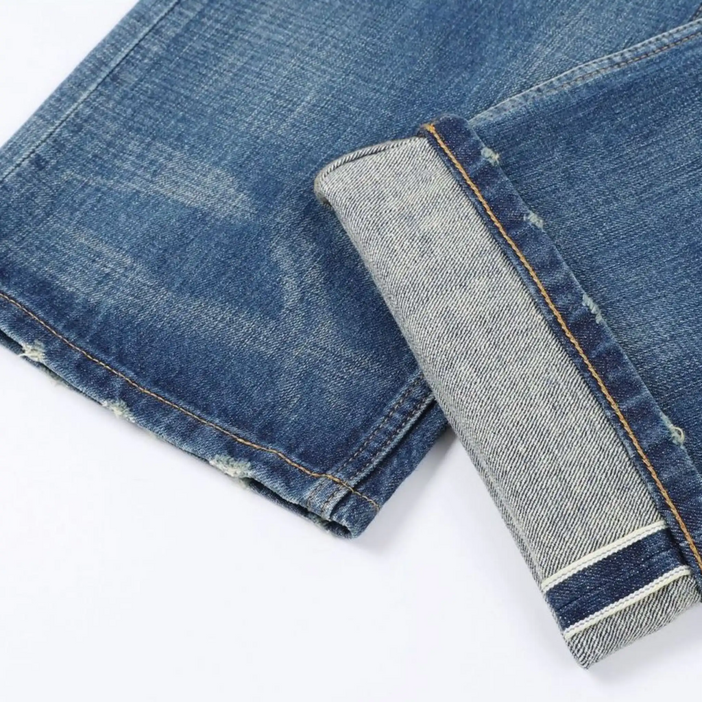 14oz Classic Blue Vintage Wash Bootcut Selvedge Jeans