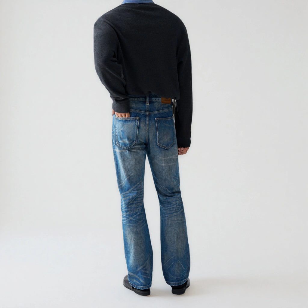 14oz Classic Blue Vintage Wash Bootcut Selvedge Jeans