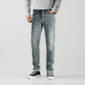 Vintage Blaue Slim Straight Fit Selvedge Jeans mit verblasster Waschung