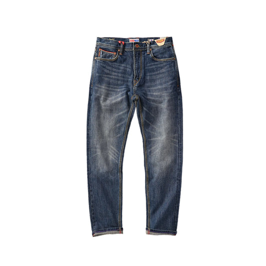 14oz Selvedge Slim Straight Jeans Vintage Classic Blue