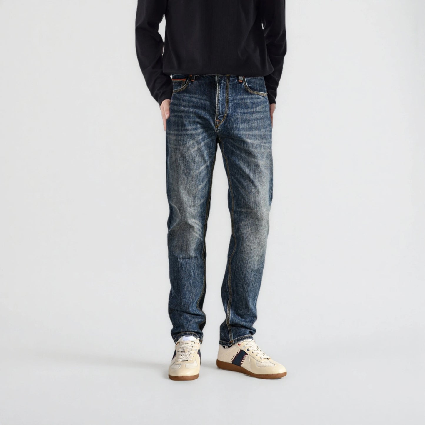 14oz Selvedge Slim Straight Jeans Vintage Classic Blue