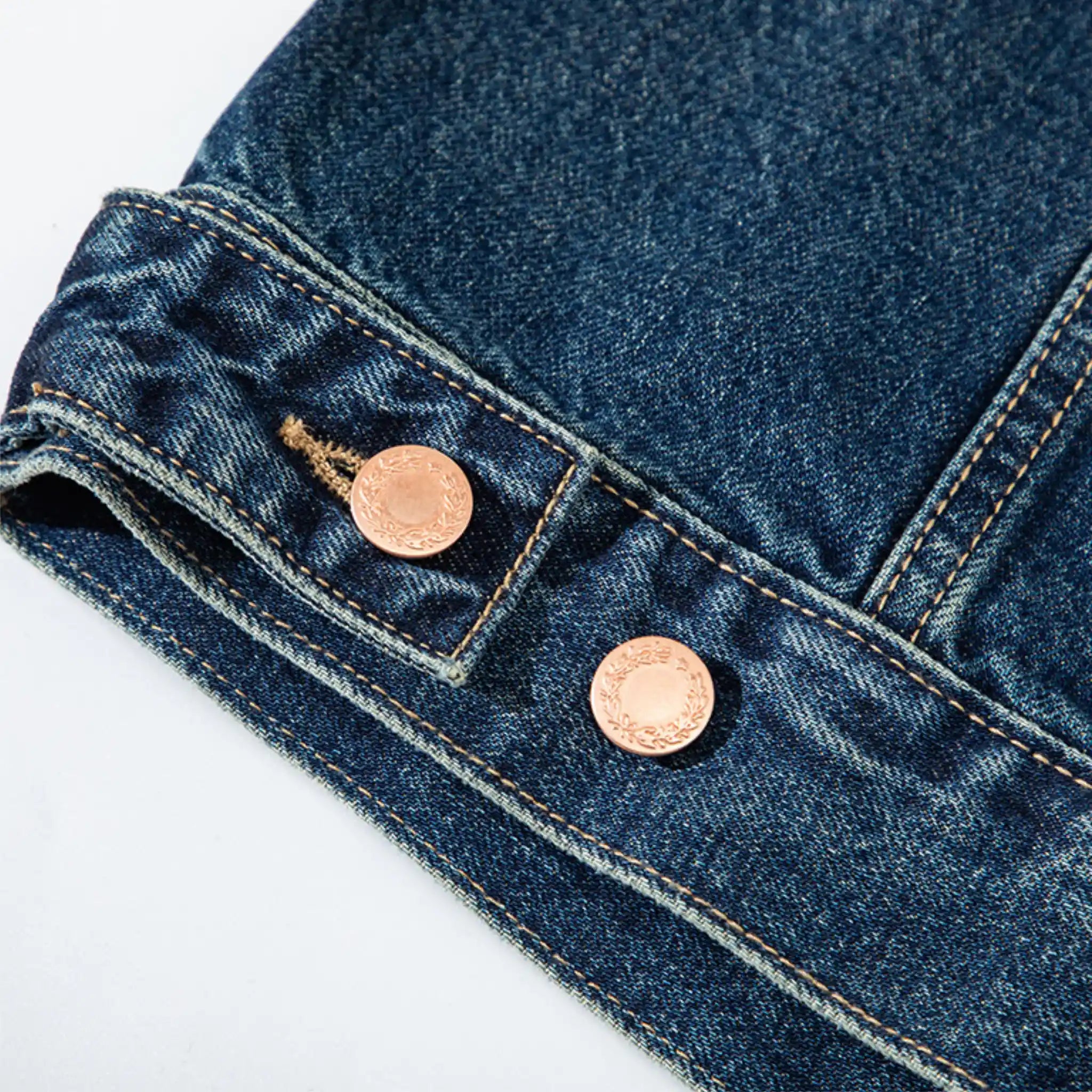 Veste en denim délavé vintage Okayama 14 oz, type III