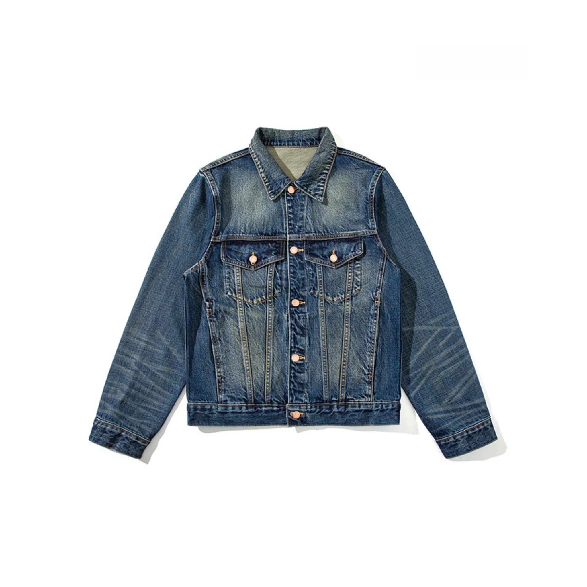 Veste en denim délavé vintage Okayama 14 oz, type III