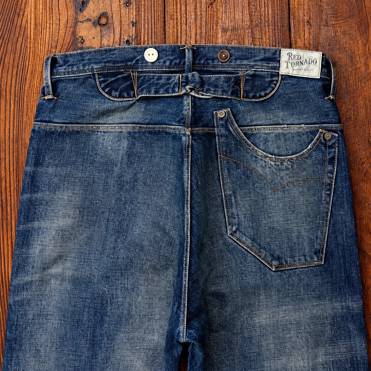 15oz Vintage Distressed Selvedge Denim Jeans – Relaxed Straight Fit