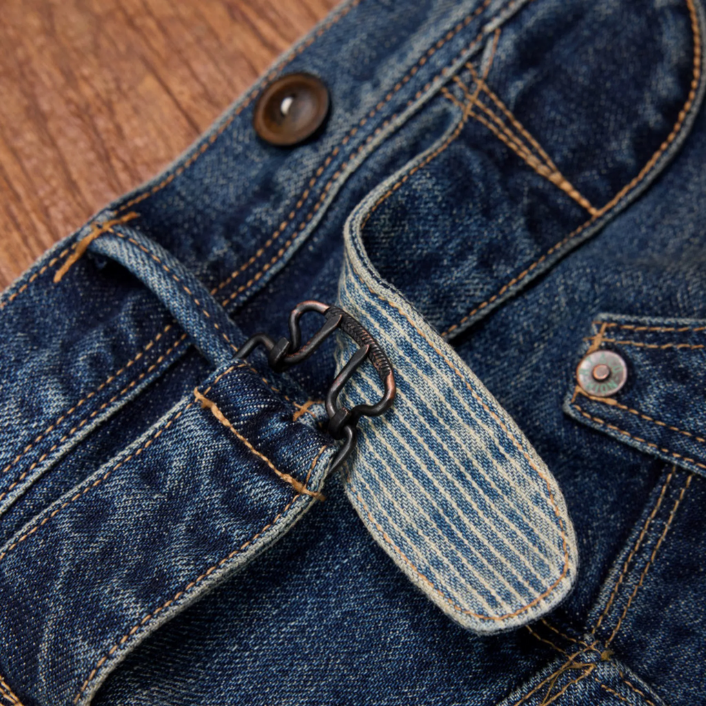 15oz Vintage Distressed Selvedge Denim Jeans – Relaxed Straight Fit