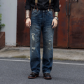 15oz Vintage Distressed Selvedge Denim Jeans – Relaxed Straight Fit