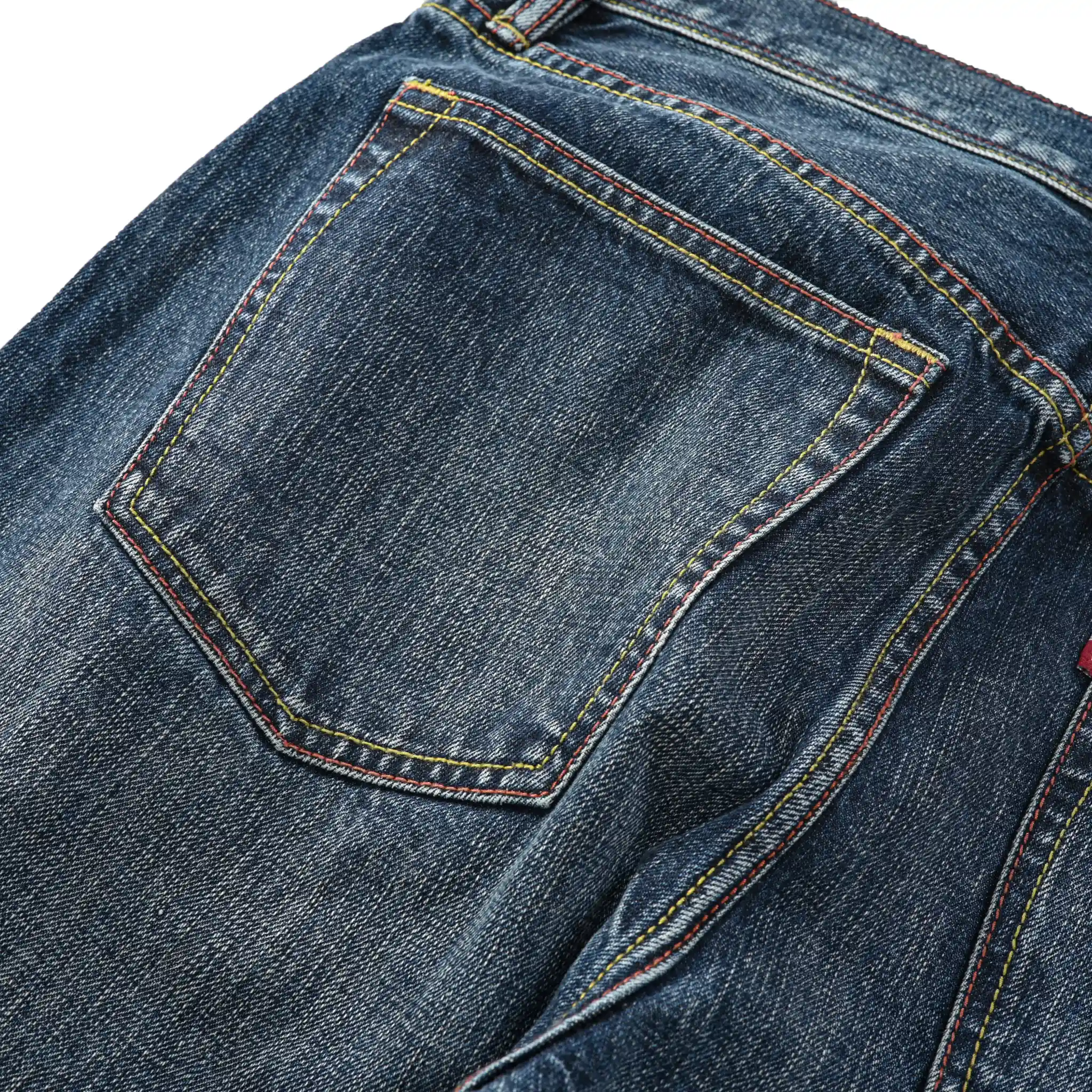 15oz Classic Blue Straight Selvedge Jeans With Whiskers And Honeycomb