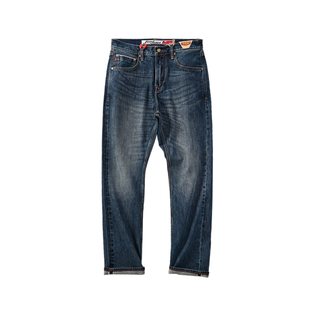 Pair of blue jeans on a white background