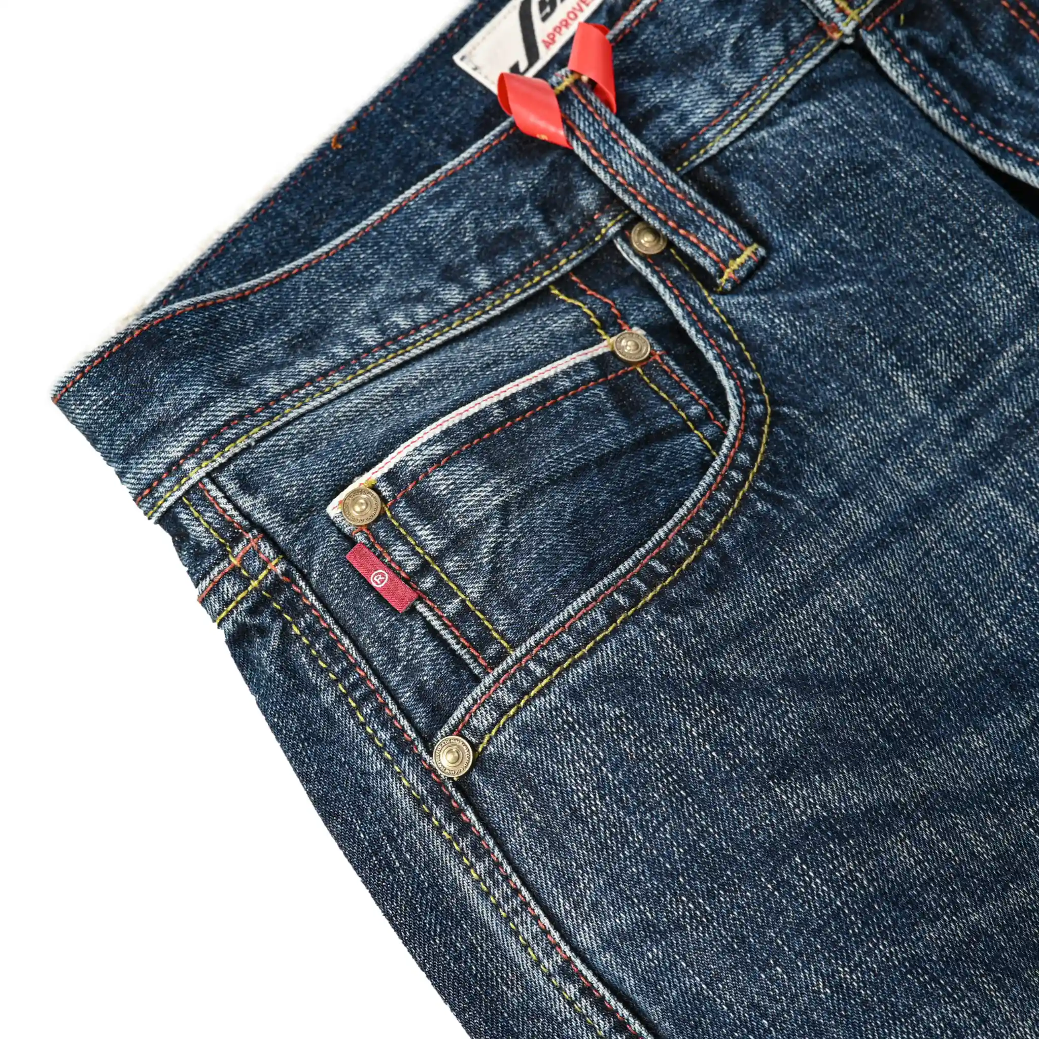 15oz Classic Blue Straight Selvedge Jeans With Whiskers And Honeycomb