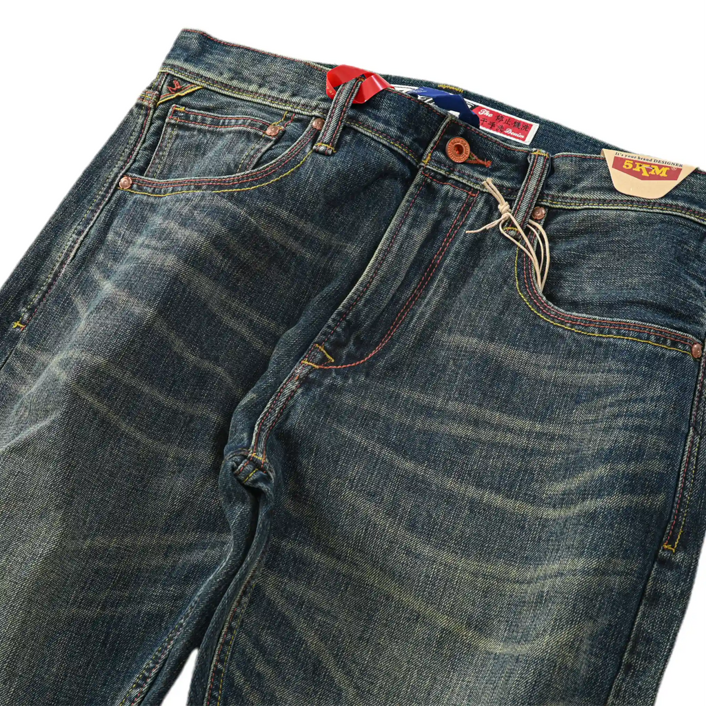 15oz Green Cast Indigo Selvedge Straight Jeans