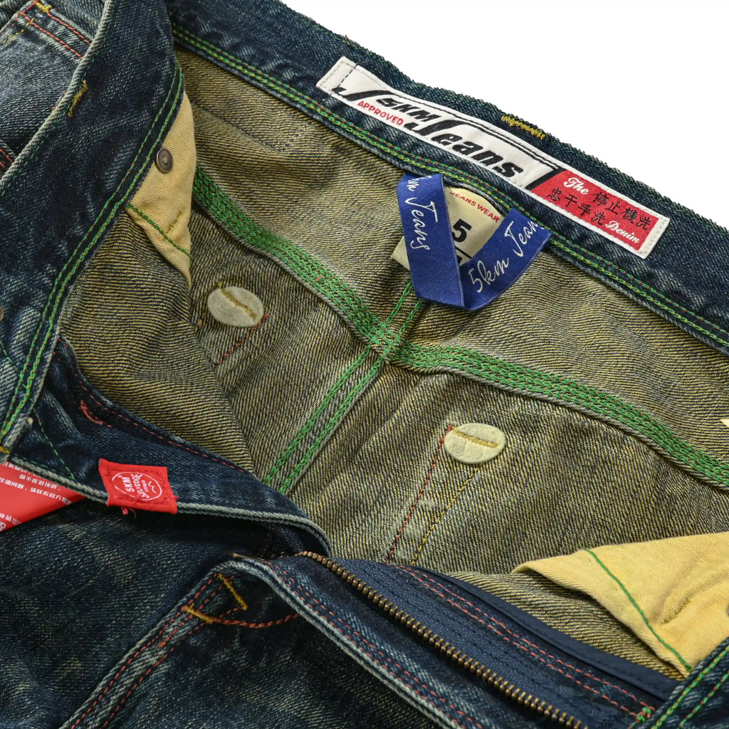 15oz Green Cast Indigo Selvedge Straight Jeans