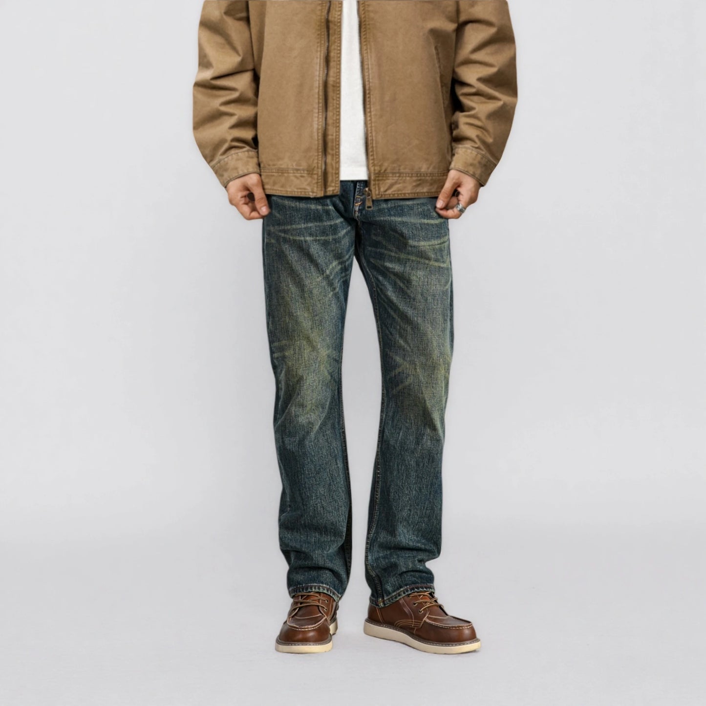 15oz Green Cast Indigo Selvedge Straight Jeans