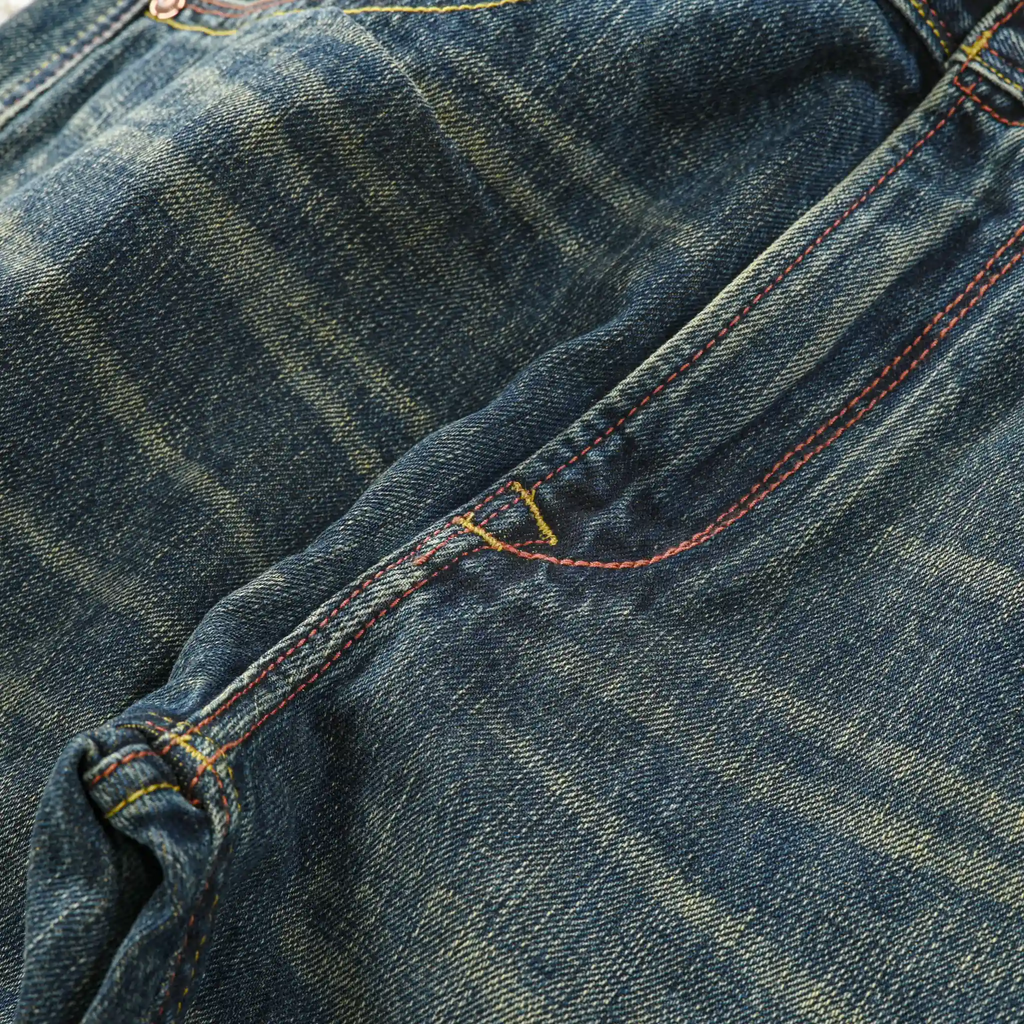 15oz Green Cast Indigo Selvedge Straight Jeans