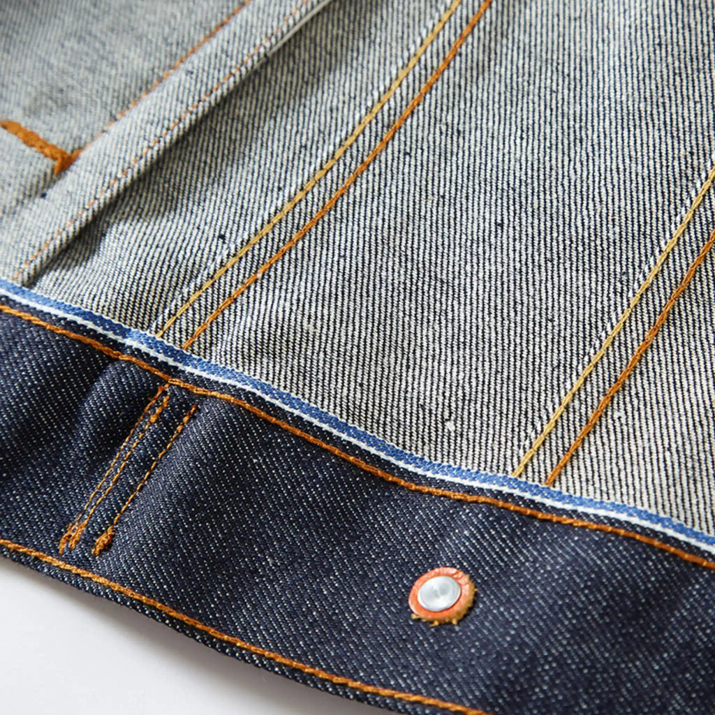Veste en denim brut selvedge non teinté de type I 15 oz