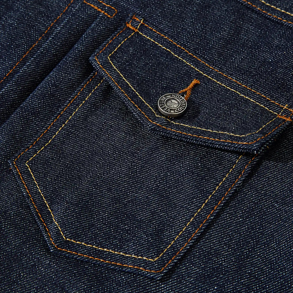Veste en denim brut selvedge non teinté de type I 15 oz
