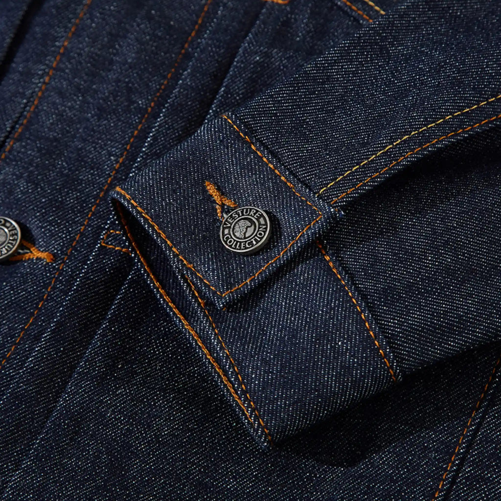 Veste en denim brut selvedge non teinté de type I 15 oz